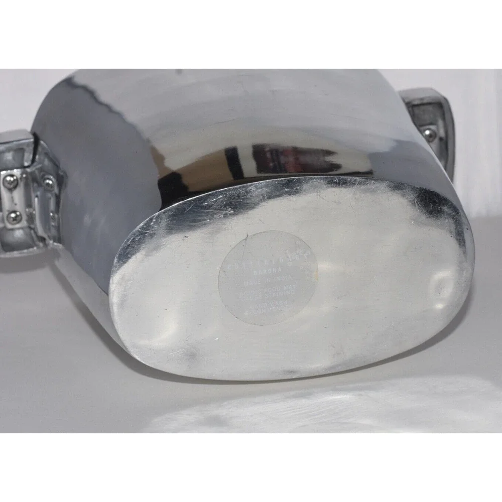 Pottery Barn BARONA Wine Champagn Bottle Holder Silver Bucket Mother Of Pearl